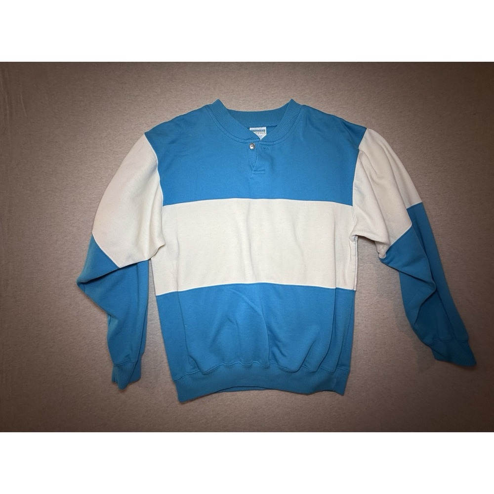 CHEETAH woman's Blue/white 80's Sweater Size L